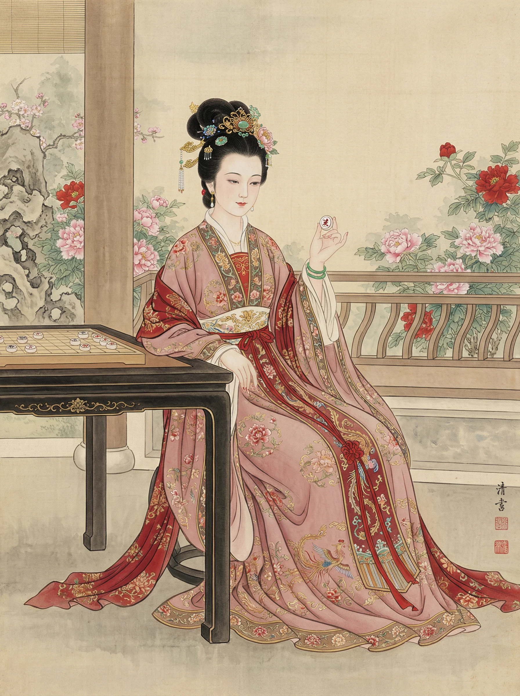 宫廷仕女弈棋图 - 麻将pg 后宫佳丽